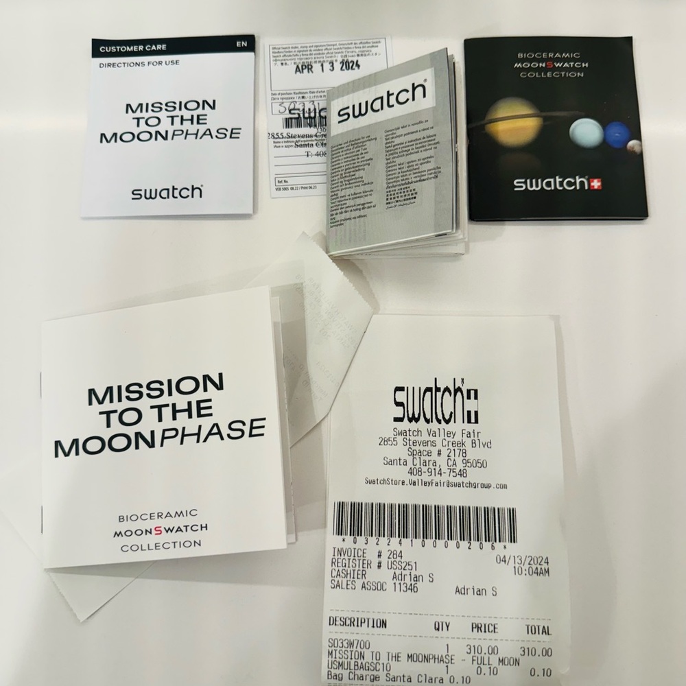 NIB OMEGA X Swatch Snoopy Mission to the Moonphase White - Picture 7 of 16
